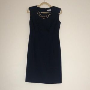 Calvin Klein Sleeveless Navy Blue Dress